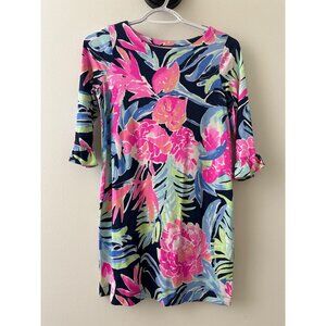 Lilly Pulitzer Floral Print 3/4 Sleeve Dress Girls XL (12-14)